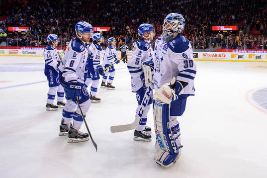 Leksands Joe Piskula, Ben Youds och målvakt Henrik