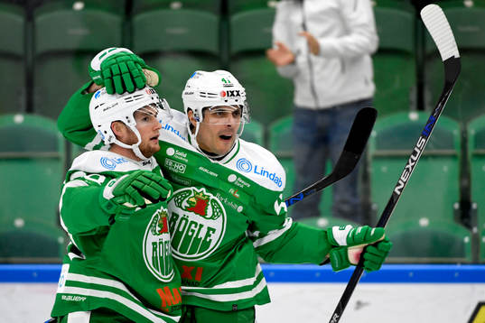 Rögles Daniel Widing och Cade Fairchild jublar