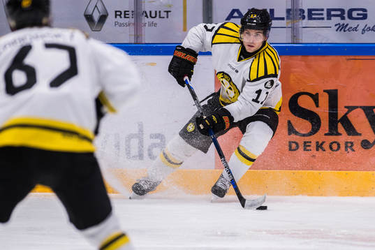 Brynäs Tomas Zaborsky (rygg) och Pathrik Westerholm