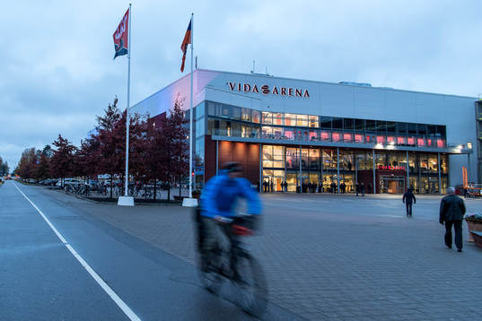 Vida arena före ishockeymatchen i SHL mellan Växjö och