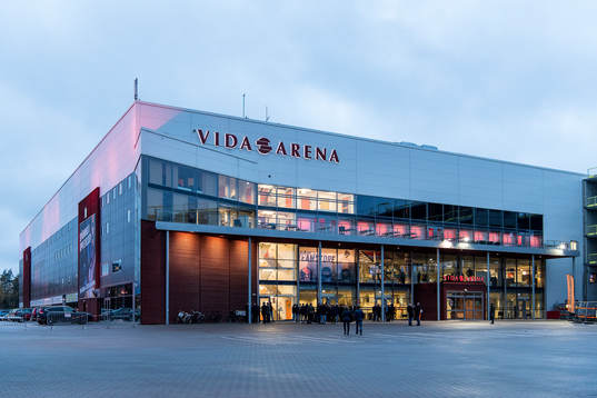 Vida arena före ishockeymatchen i SHL mellan Växjö och