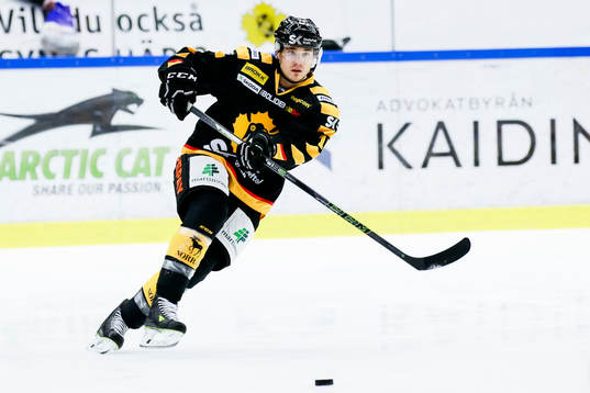 Skellefteås Kyle Cumiskey före ishockeymatchen i SHL