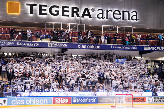 Leksands Norra stå i ishockeymatchen i SHL mellan Leksand