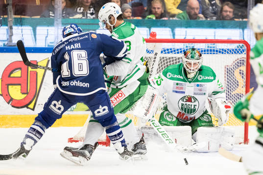 Rögles målvakt Oscar Dansk Leksands János Hári Rögles