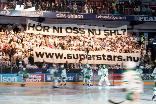 TIFO innan ishockeymatchen i SHL mellan Leksand och Rögle