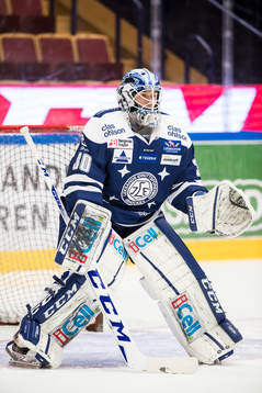 Leksands målvakt Henrik Haukeland i ishockeymatchen i SHL