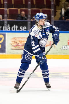 Leksands Emil Bemström i ishockeymatchen i SHL mellan