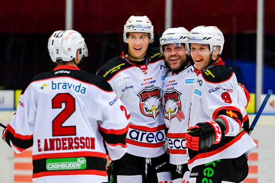 Malmö Redhawks Erik Andersson , André Benoit, Frederik