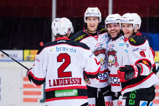Malmö Redhawks Robin Alvarez, André Benoit och Frederik