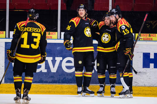 Brynäs Oskar Lindblom, Kevin Clark  och Simon Bertilsson