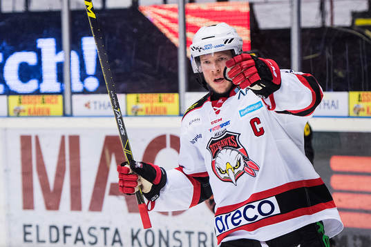 Malmö Redhawks Erik Forssell jublar