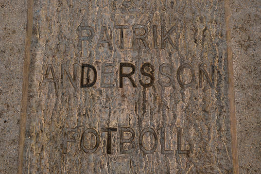 Minnesplats för Patrik Andersson som blivit placerad på