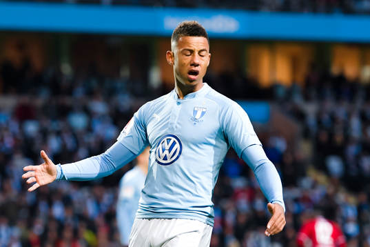 Malmö FFs Tobias Sana deppar