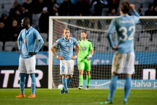Malmö FFs Enock Kofi Adu, Oscar Lewicki, målvakt Johan