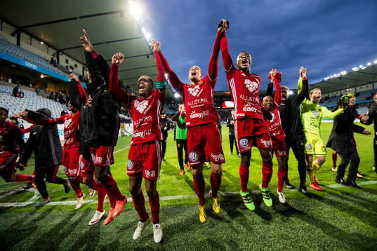 Östersunds Alex Dyer, Douglas Bergqvist, Samuel Mensiro