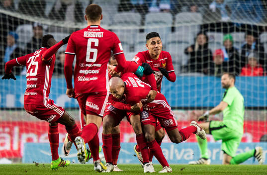 Östersunds spelare jublar
