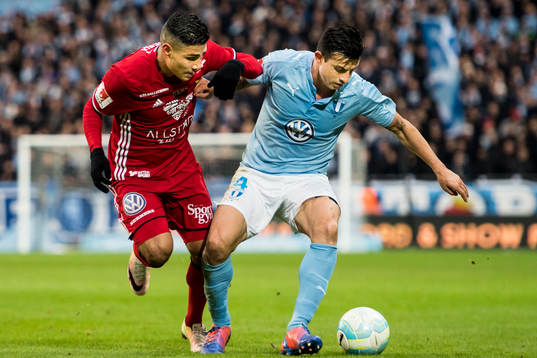 Östersunds Hosam Aiesh och Malmö FFs Behrang Safari