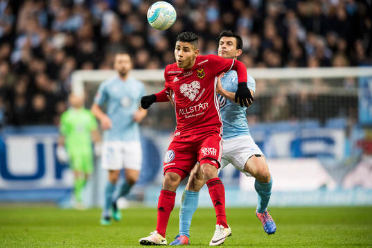 Östersunds Hosam Aiesh och Malmö FFs Behrang Safari