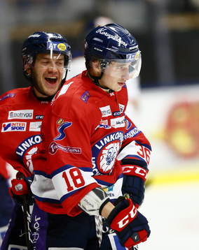 Linköpings Jakob Lilja och Niklas Fogström jublar