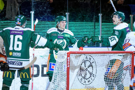 Färjestads Alexander Johansson, Joakim Nygård och Johan