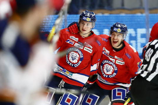 Linköpings Jakob Lilja och Niklas Fogström jublar