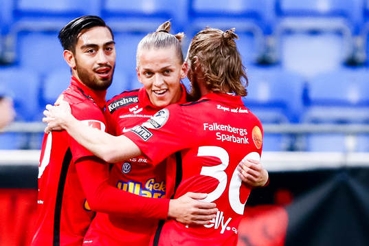 Falkenbergs Jesper Karlsson jublar