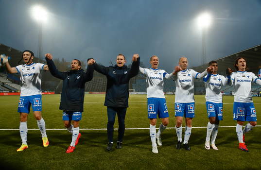 Norrköpings spelare jublar