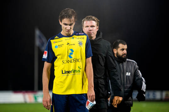 Ängelholms Erik Johansson och tränare Christian Järdler