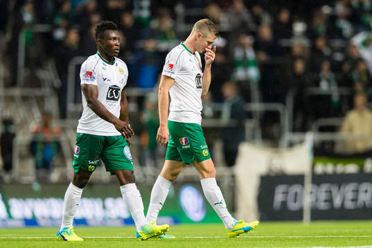 Hammarbys mittbackspar, Joseph Aidoo (v) och Richard Magyar