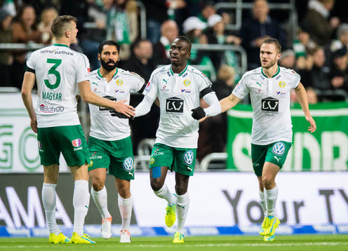 Hammarbys Pa Amat Dibba reducerar till 1-3 och gratuleras