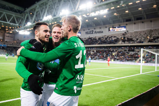 Jönköpings spelare jublar