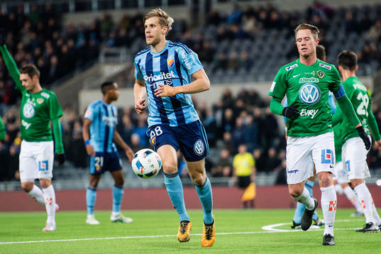 Djurgårdens Niklas Gunnarsson och Jönköpings Tommy Thelin