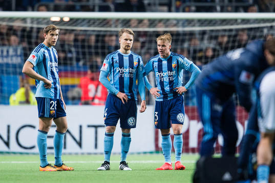 Djurgårdens Niklas Gunnarsson, Jacob Une Larsson och