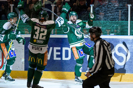 Färjestads Rasmus Asplund, Magnus Nygren och Milan Gulas