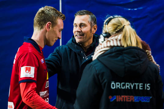Örgrytes Sebastian Ohlsson och tränare Marcus Lantz