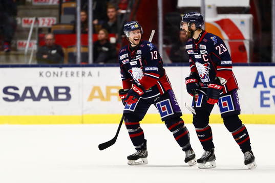 Linköpings Andrew Gordon och Niklas Persson jublar