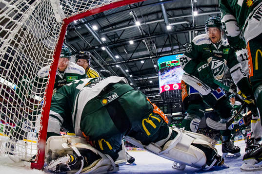 Färjestads Andreas Jämtin och Ole-Kristian Tollefsen
