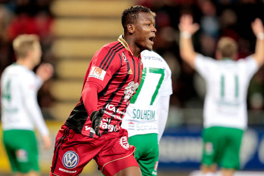 Östersunds Abdullahi Gero jublar