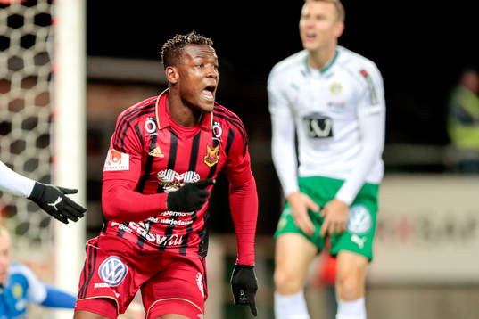 Östersunds Abdullahi Gero jublar