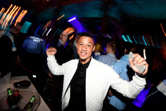 Malmö FFs Tobias Sana jublar på nattklubben Hipp i Malmö