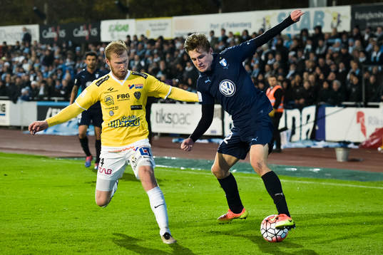 Falkenbergs Per Karlsson och Malmö FFs Mattias Svanberg