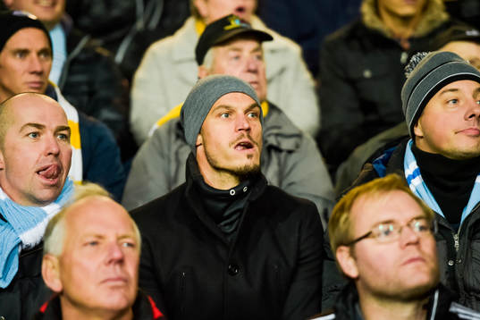 Malmö FFs Markus Rosenberg på läktaren