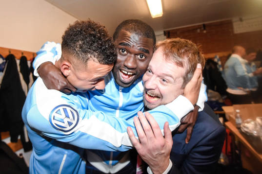 Malmö FFs Tobias Sana , Enock Kofi Adu  och Peter