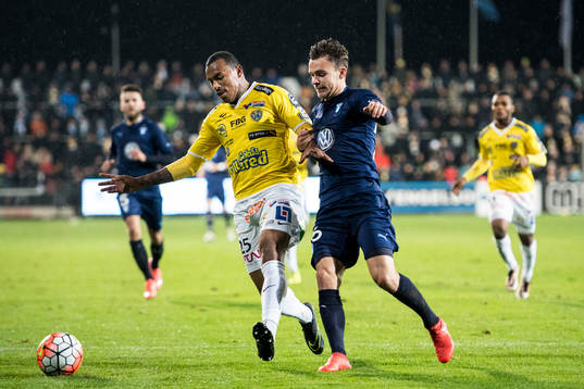 Falkenbergs Felipe Carvalho och Malmö FFs Andreas Vindheim