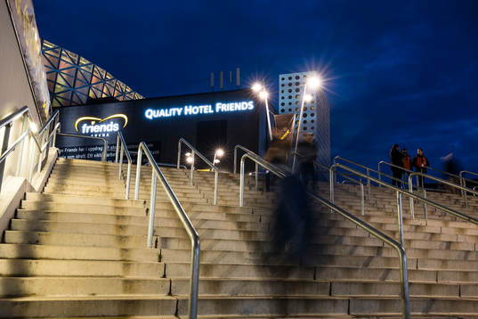 Exteriör av Friends Arena