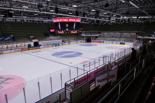 ABB arena interiör innan ishockeymatchen i SHL mellan