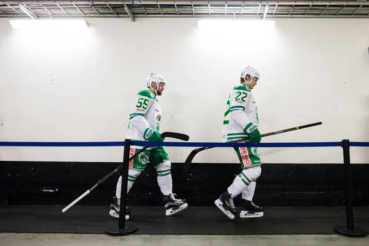 Rögles Felix Schütz och Sebastian Wännström på väg