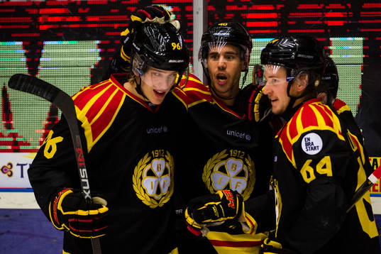 Brynäs Oskar Lindblom, Jesper Jensen och Jonathan Pudas