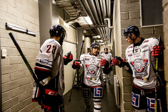 Linköpings Niklas Persson, Garret Roe och Gabriel Carlsson