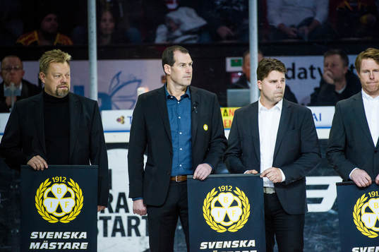 Brynäs tidigare spelare Janne Larsson och Ove Molin